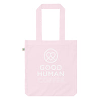 Thumbnail for Good Human organic tote - Pink + White Decals.