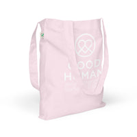 Thumbnail for Good Human organic tote - Pink + White Decals.