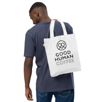 Thumbnail for Good Human organic tote - White + Black Decals.