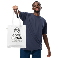 Thumbnail for Good Human organic tote - White + Black Decals.